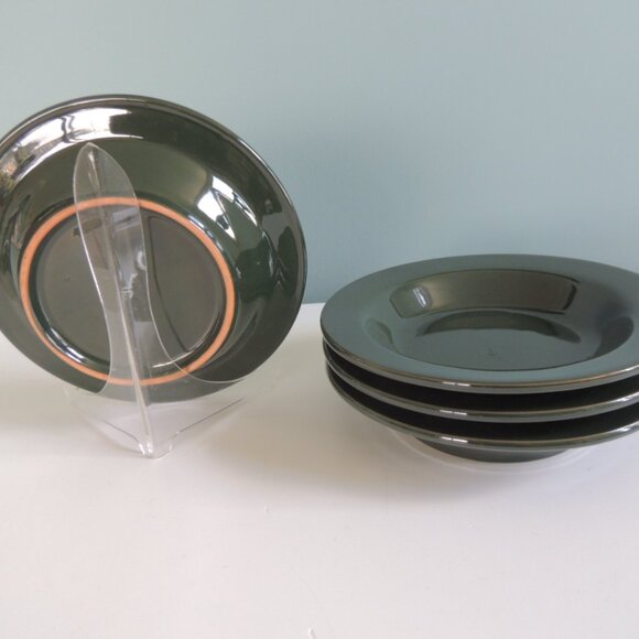 Set of Four (4) Hunter Green Ironstone Soup Plates by Ralph Lauren - Picture 4 of 5